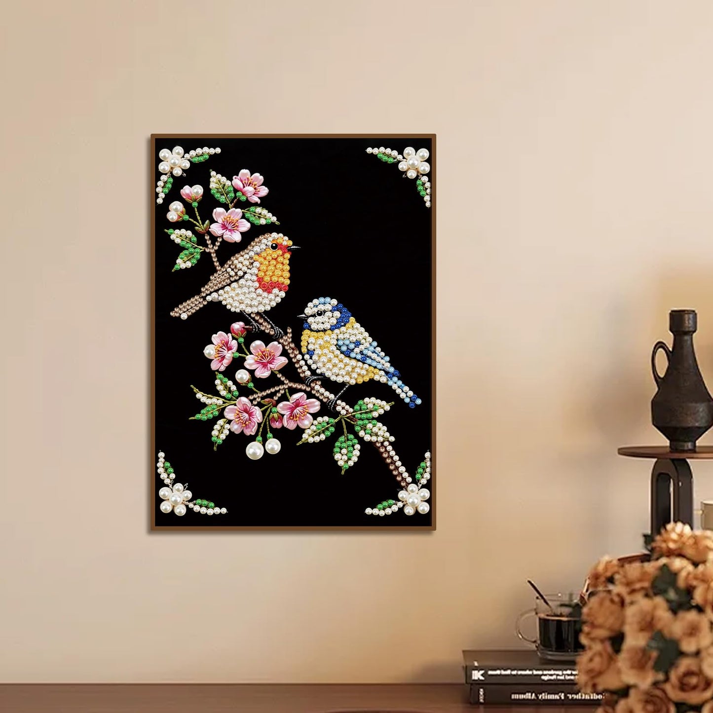 WSLWXSHM Pearl Diamond Painting Kits for Adults Bird, 5D Special Shape Diamond Art Kits for Beginners, Crystal Rhinestones Diamond Painting for Home Wall Decoration Gift 12×16inch/30×40cm Animal
