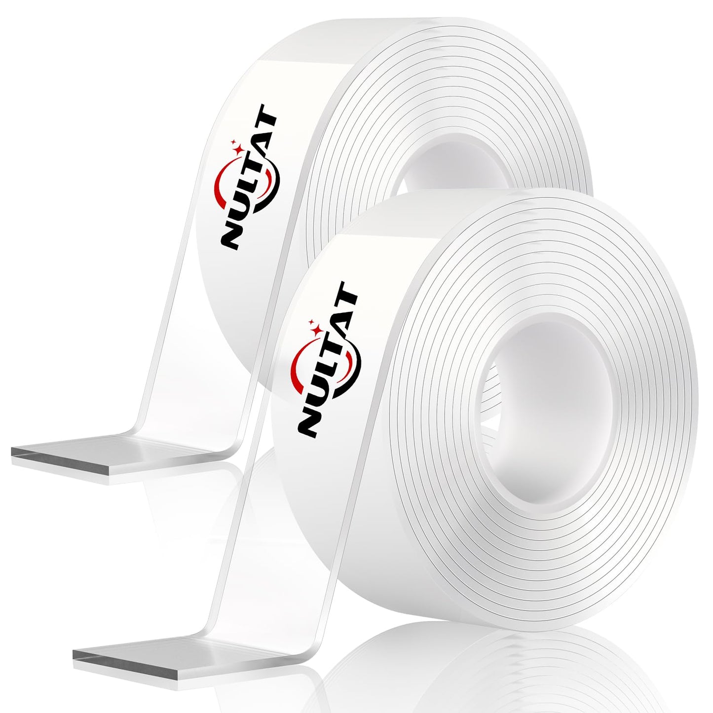 NULTAT Double Sided Tape Heavy Duty, Nano Reusable, Removable, Washable Double Stick Tape for Wall, Multipurpose Clear Adhesive High Temperature Tape 1.18" x 120" (20 Feet)