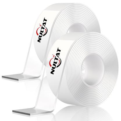 NULTAT Double Sided Tape Heavy Duty, Nano Reusable, Removable, Washable Double Stick Tape for Wall, Multipurpose Clear Adhesive High Temperature Tape 1.18" x 120" (20 Feet)