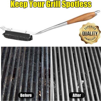 XUDAKAIXIN BBQ Replaceable Scraper Cleaning Head, Durable for Cast Iron or Stainless-Steel Grates, Barbecue Cleaner.