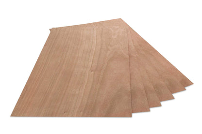 WoodPress® Real Cherry Wood Veneer - Pack of 6 Sheets - US Letter Size (Approx 8 & 1/2" x 11") - Veneer for Marquetry, Crafts, Model Making, Panels, Cabinets and Furniture Repair, School Projects