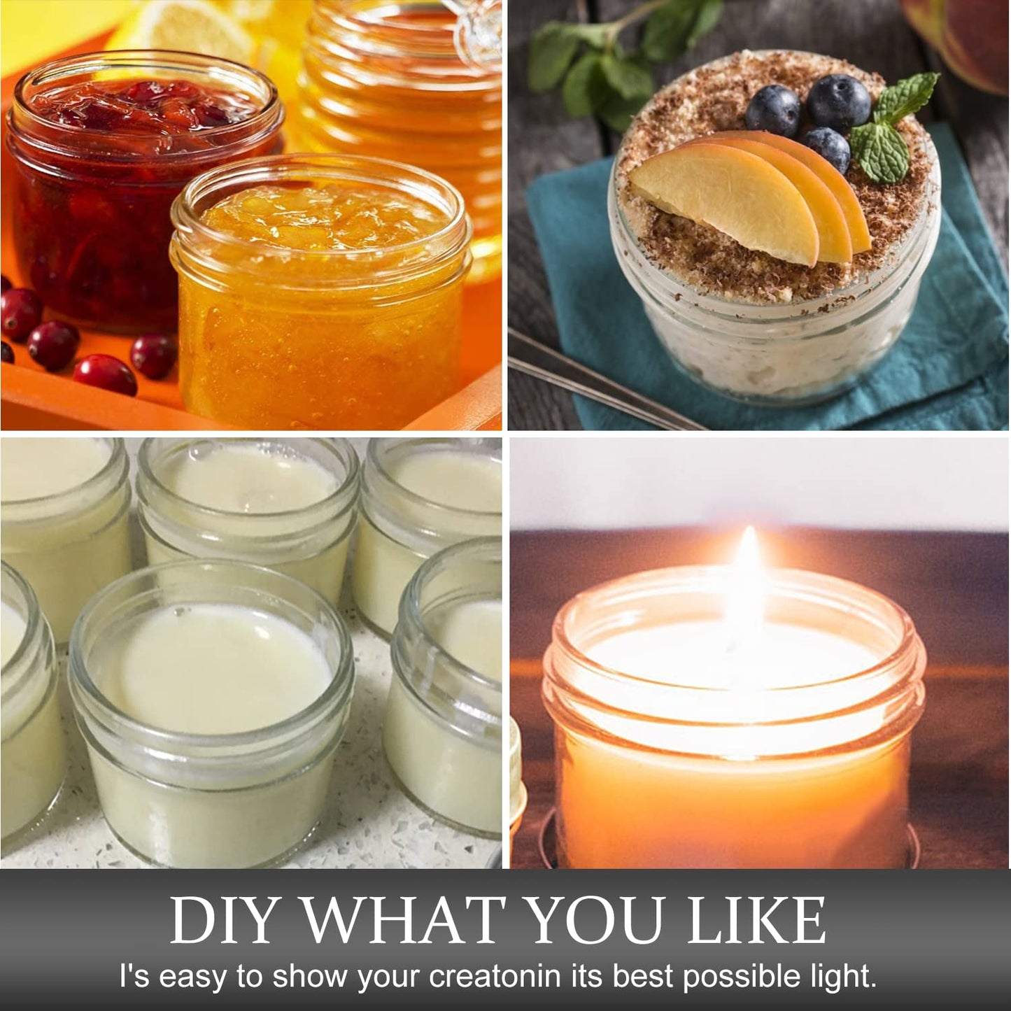 QAPPDA 4oz Glass Jars With Lids,Small Mason Jars Wide Mouth,Mini Canning Jars With Gold Lids For Honey,Jam,Jelly,Wedding Favor,Shower Favors,Spice Jars For Kitchen Storage & Home,Set of 40