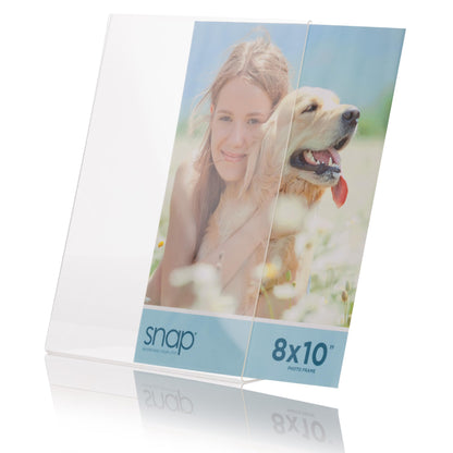 Set of 12 Snap - 8x10 Clear Acrylic Self Standing Photo Frames - Perfect for Showcasing Memories in Style - Versatile and Durable Design for Home or Office Décor - Rectangular TableTop - Single Picture Frame