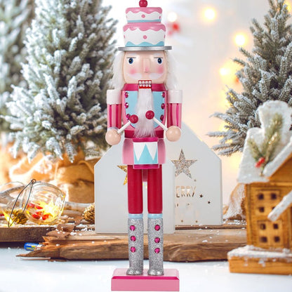 Christmas Decorations Nutcracker Ornaments,15 inch Traditional Wooden Nutcracker Figures Soldier,Festive Christmas Nutcracker Gift
