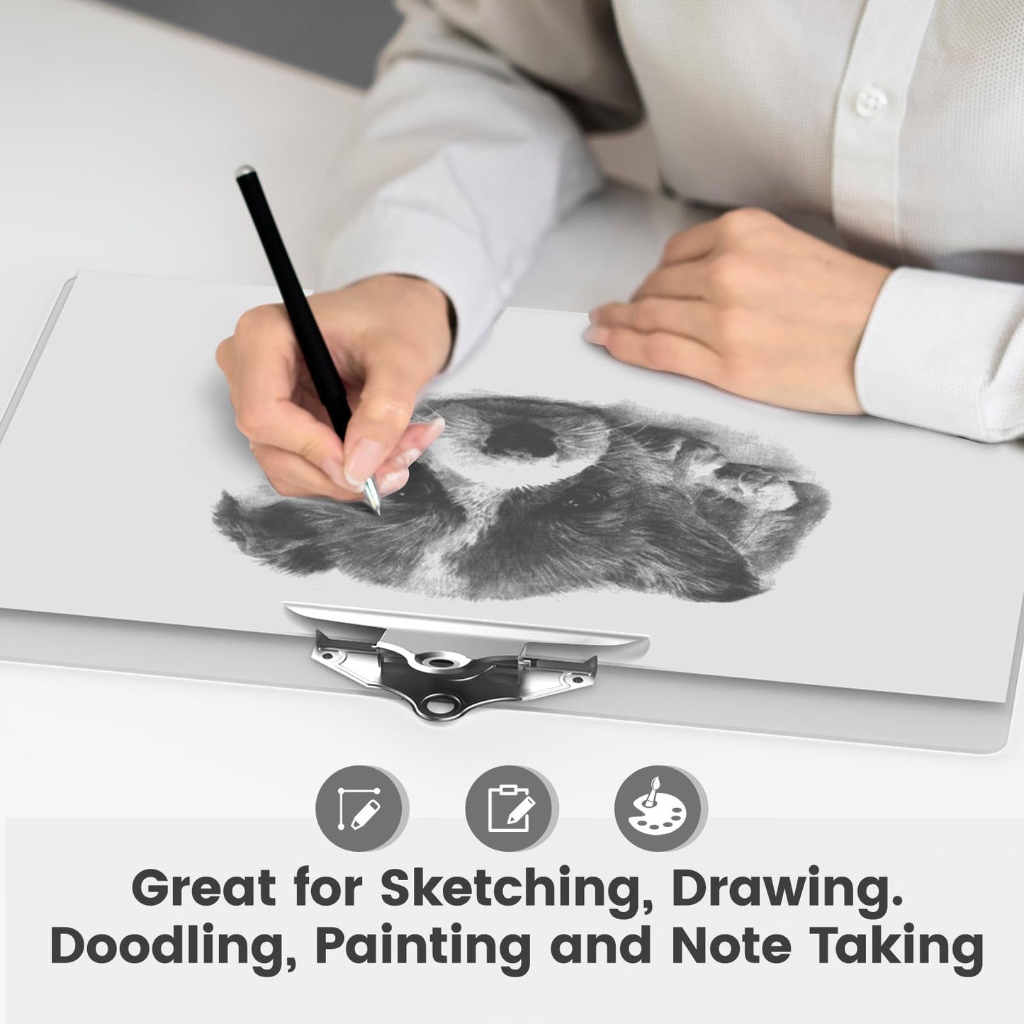 Macroclo Extra Large 11x17 Clipboards, Clear Plastic Drawing Boards with Heavy Duty Butterfly Clip, Landscape Layout. Suitable for Watercolor, Sketching, Painting. Art & Drafting Supply