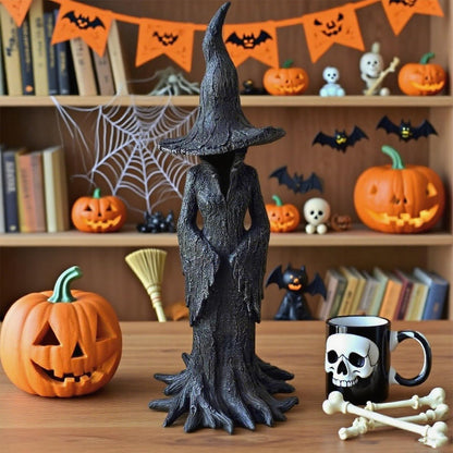 LuLuya Cracker Barrel Witch Statue 7.9'' – 2025 New Halloween Enchanting Witch Statue, Gothic Halloween Resin Figurine, Retro Magician Mysterious Decor, Dark Fantasy Desktop Ornament