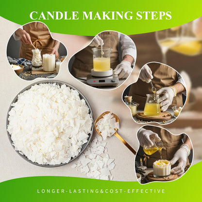 2.5LB Soy Wax for Candle Making – Natural Wax Supplies for DIY Candles, Container & Tealight Craft Use, Fast Melting and Smooth Finish for Frequent Makers (1.1kg / 40 oz)