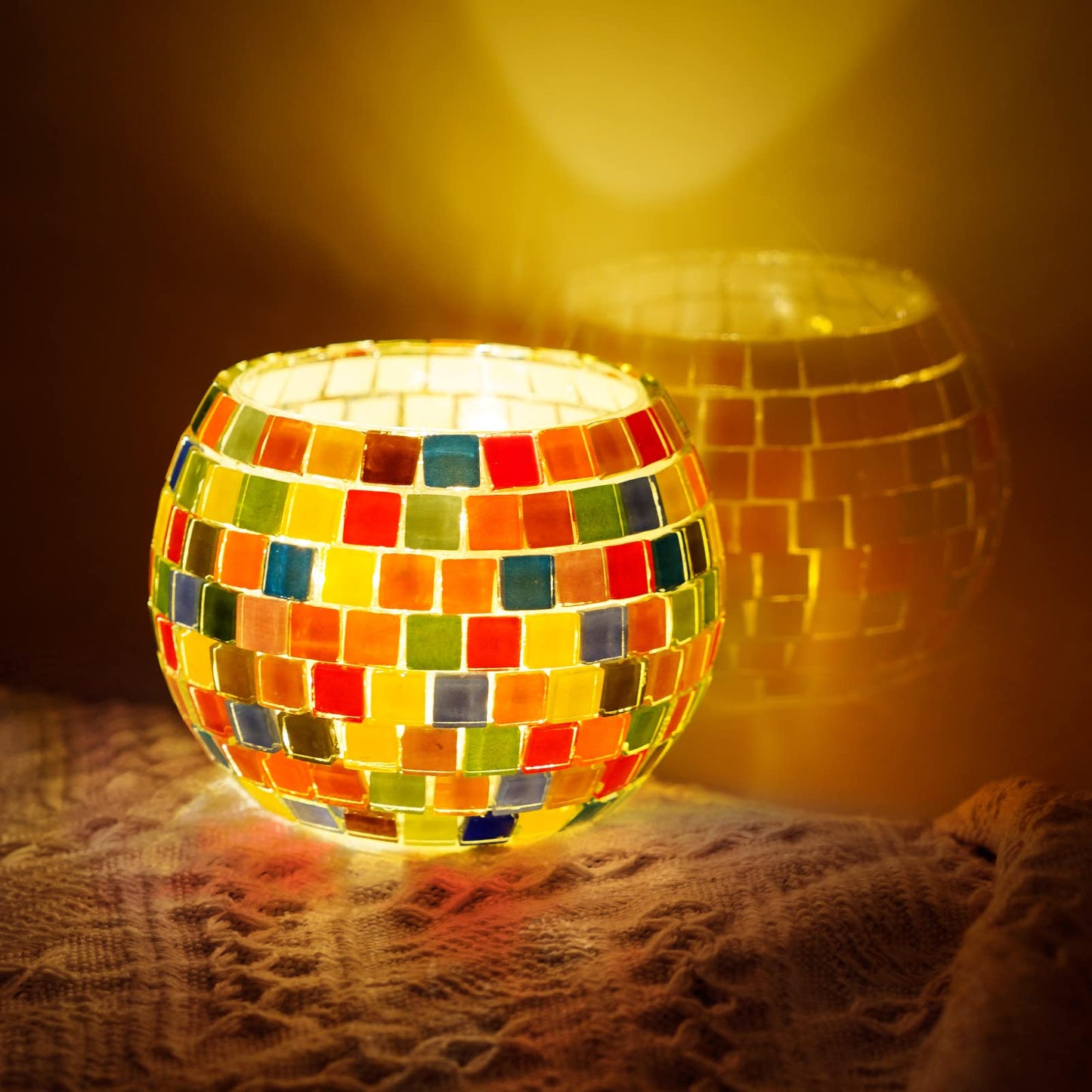 Glass Mosaic Candle Holder Kit - DIY Mosaic Kits for Adults & Crafts for Girls 8-12 - Arts and Crafts for Kids, Tealight Candle Holder for Home Decor, Birthday Gifts for Kids Ages 6 7 8-12