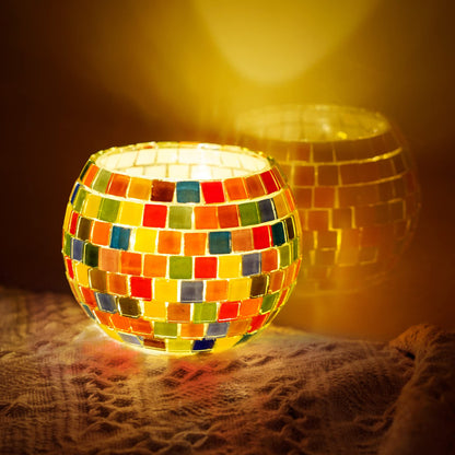 Glass Mosaic Candle Holder Kit - DIY Mosaic Kits for Adults & Crafts for Girls 8-12 - Arts and Crafts for Kids, Tealight Candle Holder for Home Decor, Birthday Gifts for Kids Ages 6 7 8-12
