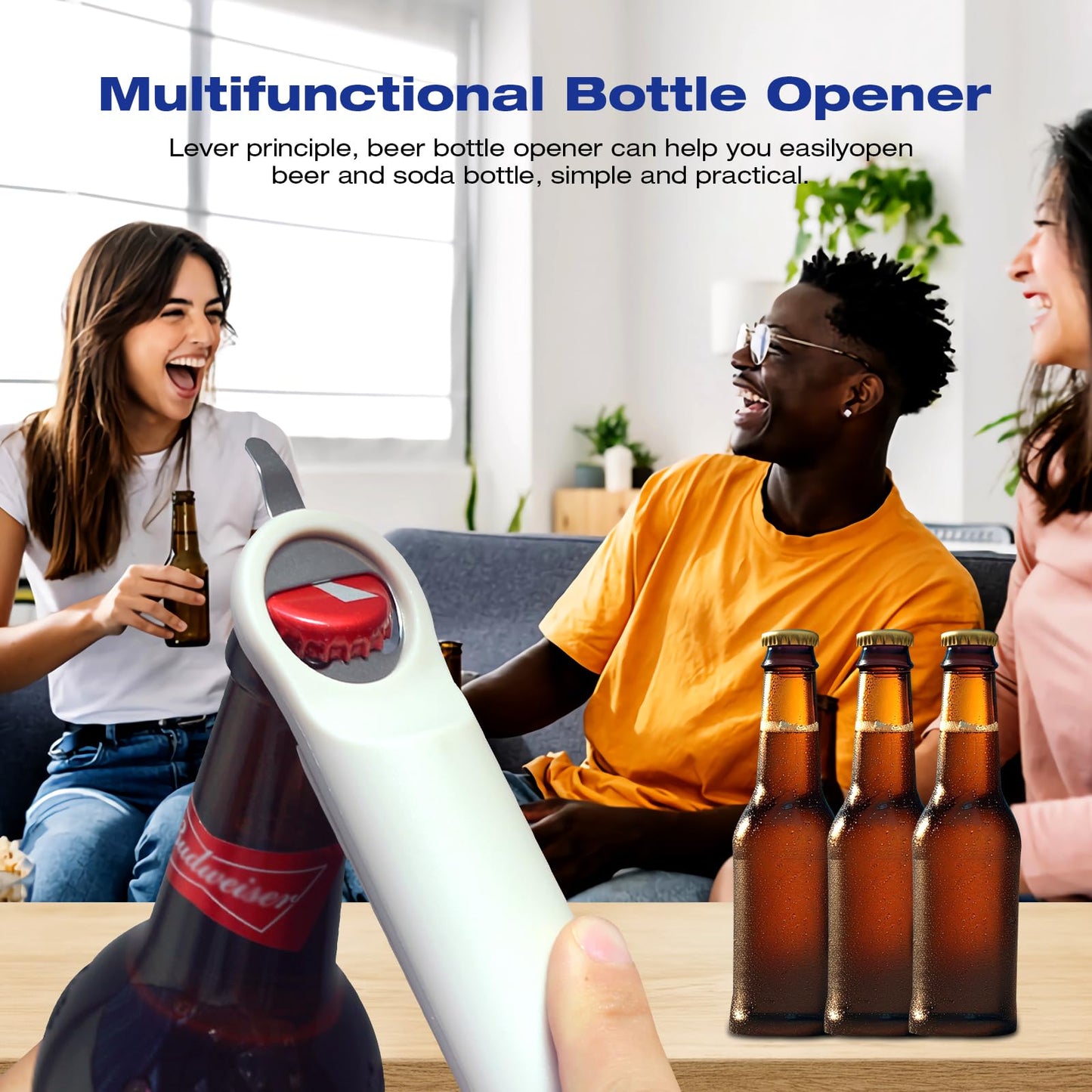 RAIN SPIRIT Multifunctional Retractable Bottle & Jar Opener - Adjustable Can Opener & Lid Gripper for Seniors, Weak Hands, and Arthritis,Jar Opener Bottle Opener and Lid Opener，Wine Opener Gadgets ﻿