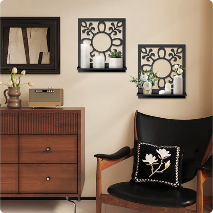 Candle Wall Sconce, Retro Wall Hanging, Farmhouse Wall Art for Living Room Bedroom Bathroom (2 Pack 11.8 x 13 in)