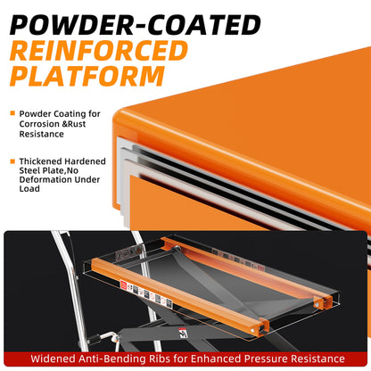 Hydraulic Scissor Lift Table Cart,Capacity Portable Lifting Platform Dolly,Material Lift Trolley with Wheels,Manual Foot Pump Operated Lift Dolly for Warehouse Garage Industrial Use (330 lbs)