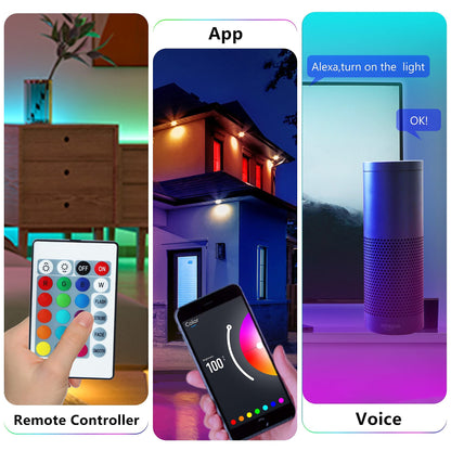 GUPUP Smart WiFi LED Strip Lights 50ft, Compatible with Alexa & Google Assistant, Color Changing, Music Sync, Voice Control, App & Remote Controlled Indoor Lighting for Bedroom, Party, Home