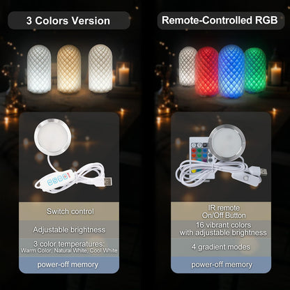 BambooSegD 2PCS LED Lamp Kit 001 Three Colors + RGB for Bambu Lab H2S/P2S/P1P/A1 Makerworld for anycubic Makeronline 3D Printer Light DIY Hardware Model Spare Parts 5V USB Powered, 3000K Warm Light