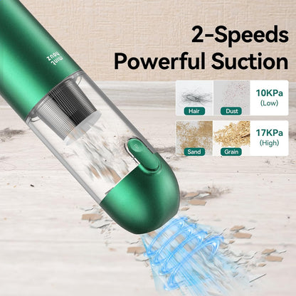 Minthouz 17000Pa Handheld Car Vacuum - 120W Cordless Vacuum Cleaner with LED/SOS Light