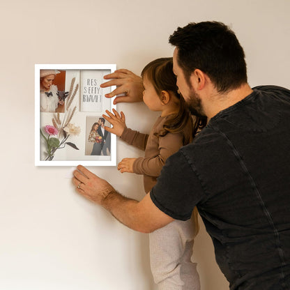QDSSDECO 11x14 Shadow Box Frame with Linen Backboard & Real Glass, Wood Display Case, Deep Showcase to Hang The Photos, Tickets, Wedding Bouquets, Medals, Baby Sports Memorabilia,White