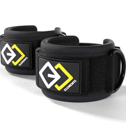 GJELEMENTS Ankle Straps - Ankle Cuffs for Resistance Bands and Cable Pulley Machine - Home Workout Accessory, Gym Equipment - for Glutes, Booty, HIPS, Thighs Training, Kickbacks, Leg Extensions
