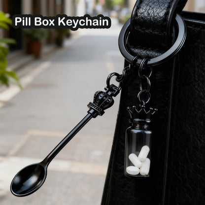 Demearly 8 Pack Small Measuring Tools Spoon Keychain with Split Key Rings, Metal Mini Powder Spoons for Medicine, Pill Bottle, Craft, Partty (Multicolor, Tiny)