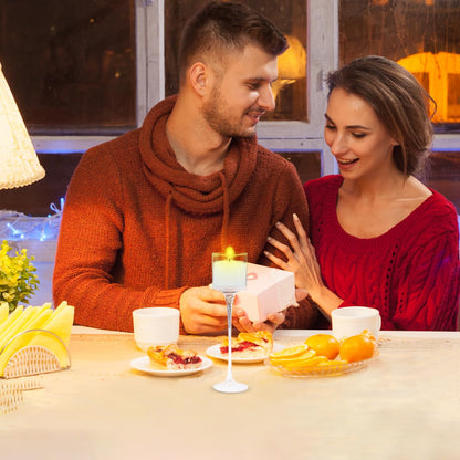 White Votive Candles, 9 Packs Small Unscented 1.5 Inch Diameter Wax Candles for Christmas Valentine's Day Wedding, Party, Table, Holiday & Home Decoration - 8 Hours Burn Time (1.5" W x 1.25" H)