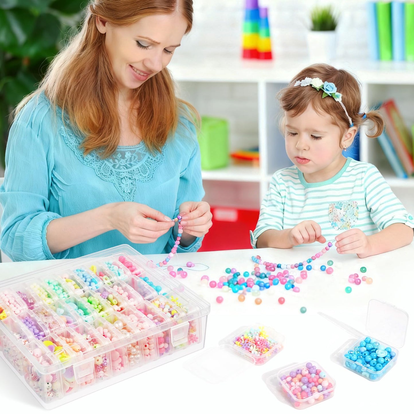 DILIBRA Bead Organizer Box, 62 Pcs Small Bead Organizers and Storage Plastic Cases, Mini Clear Diamond Painting Storage Containers Boxes with Hinged Lid for Jewelry, Bracelet, Seed, DIY Crafts