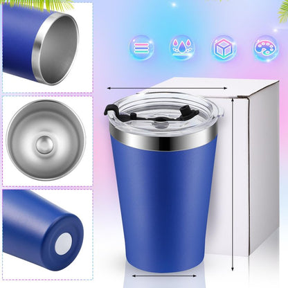 Potchen 16 Pack 12 oz Stainless Steel Insulated Tumbler Bulk with Lids Small Tumblers Vacuum Double Wall Coffee Cups Powder Coated Travel Mug Ideal for Hot and Cold Drinks Home Office Car, 16 Colors