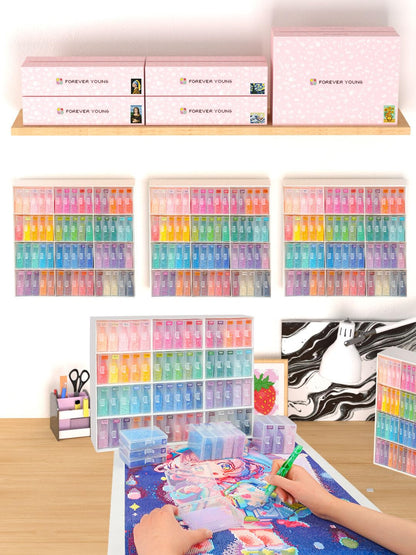 60pcs Diamond Art Storage Containers Trays ＆ Stand, Diamond Painting Accessories Diamond Painting Trays with Lids, 2-in-1 Diamond Art Tray and Beads Storage, Beads Gem Art Tools Storage Rack