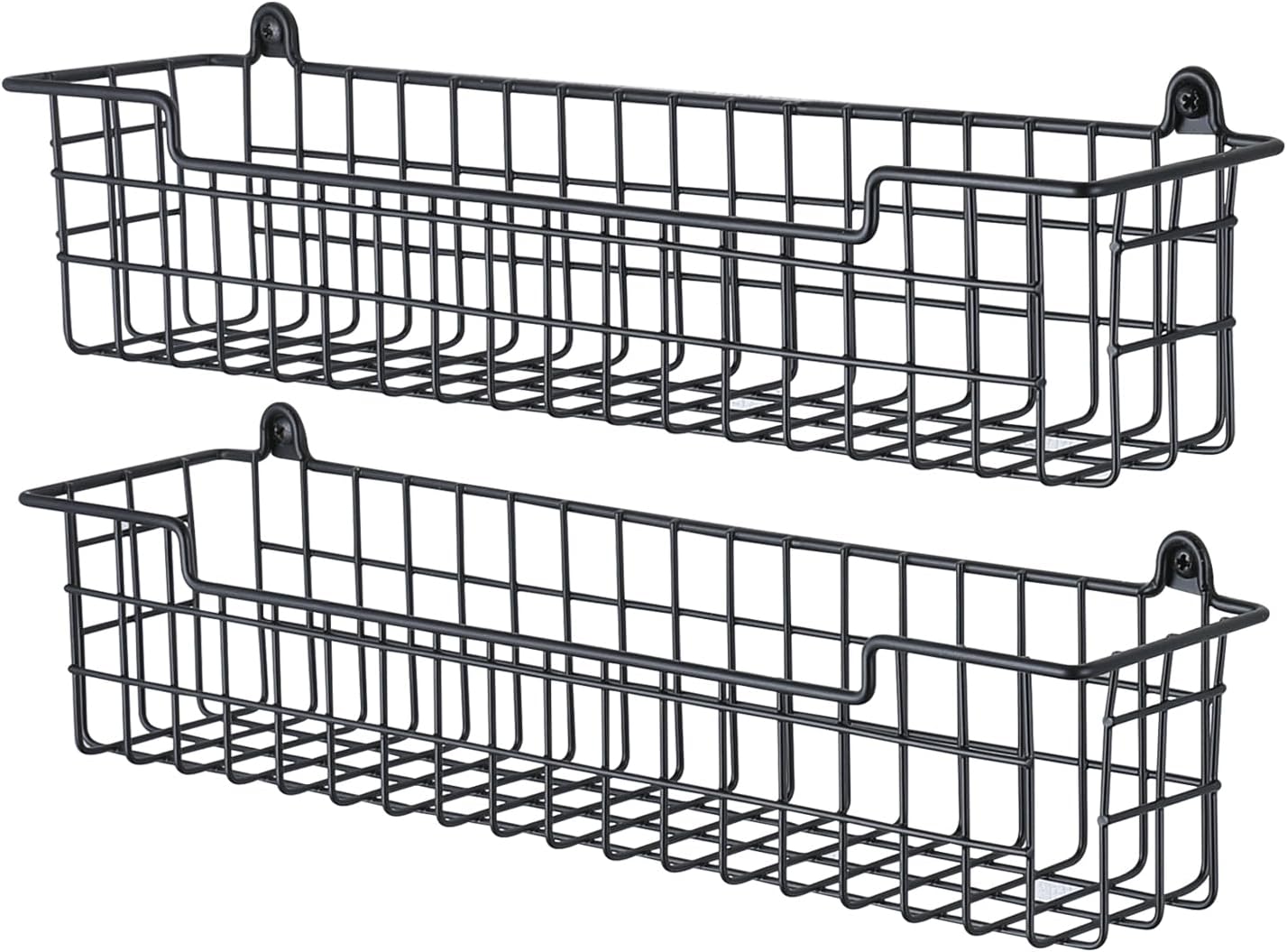 Spice Rack Organizer Wall Mount, 2 Packs Storage Shelf for Cabinet Door, Black Spice Organization Rack for Kitchen