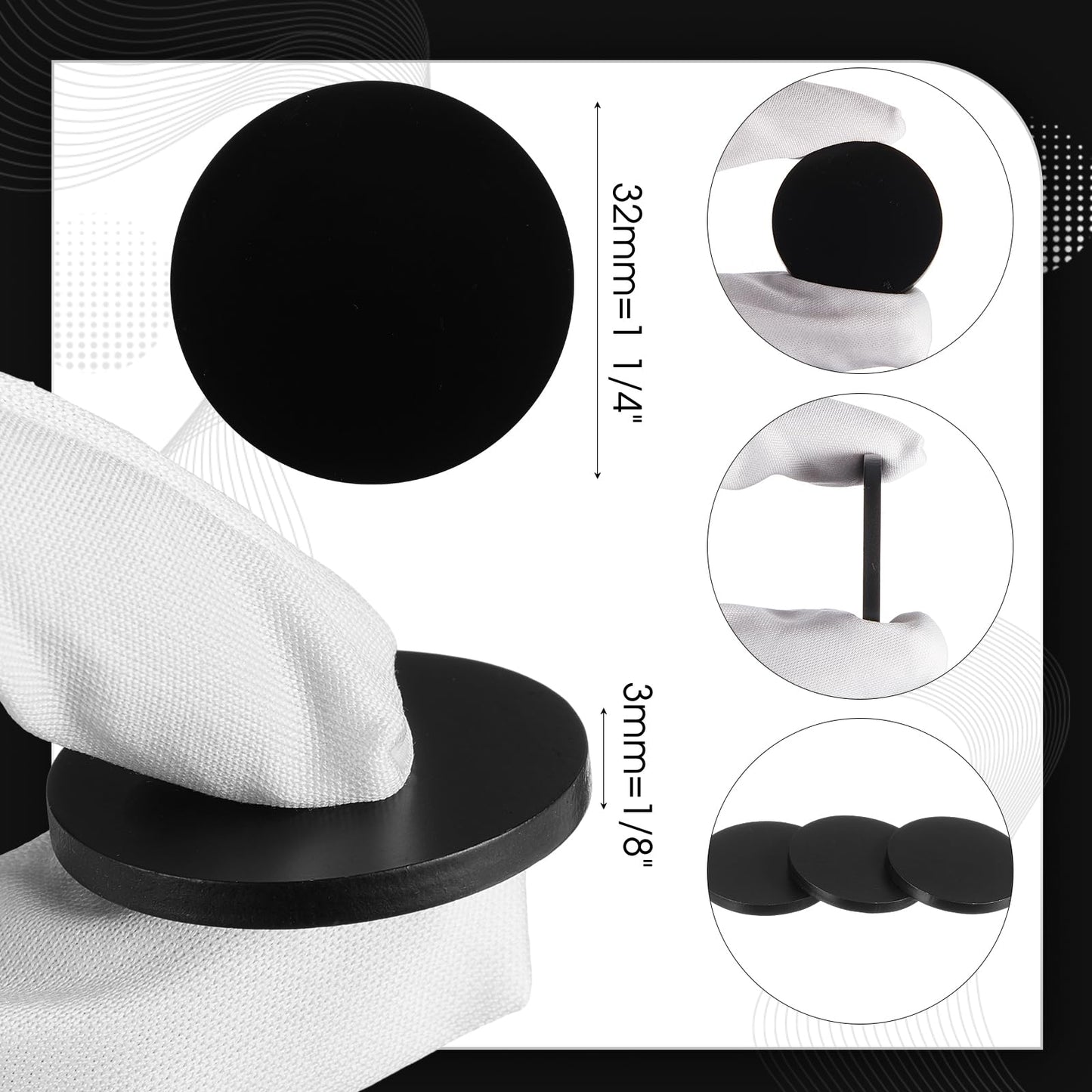 Otoolling 20 Pack 1 1/4" Black 304 Stainless Steel Coin Blanks Heavy Duty 1/8" Thick Blank Challenge Coins for Laser Engraving Hand Stamping DIY Crafts Birthday Commemorative Collection
