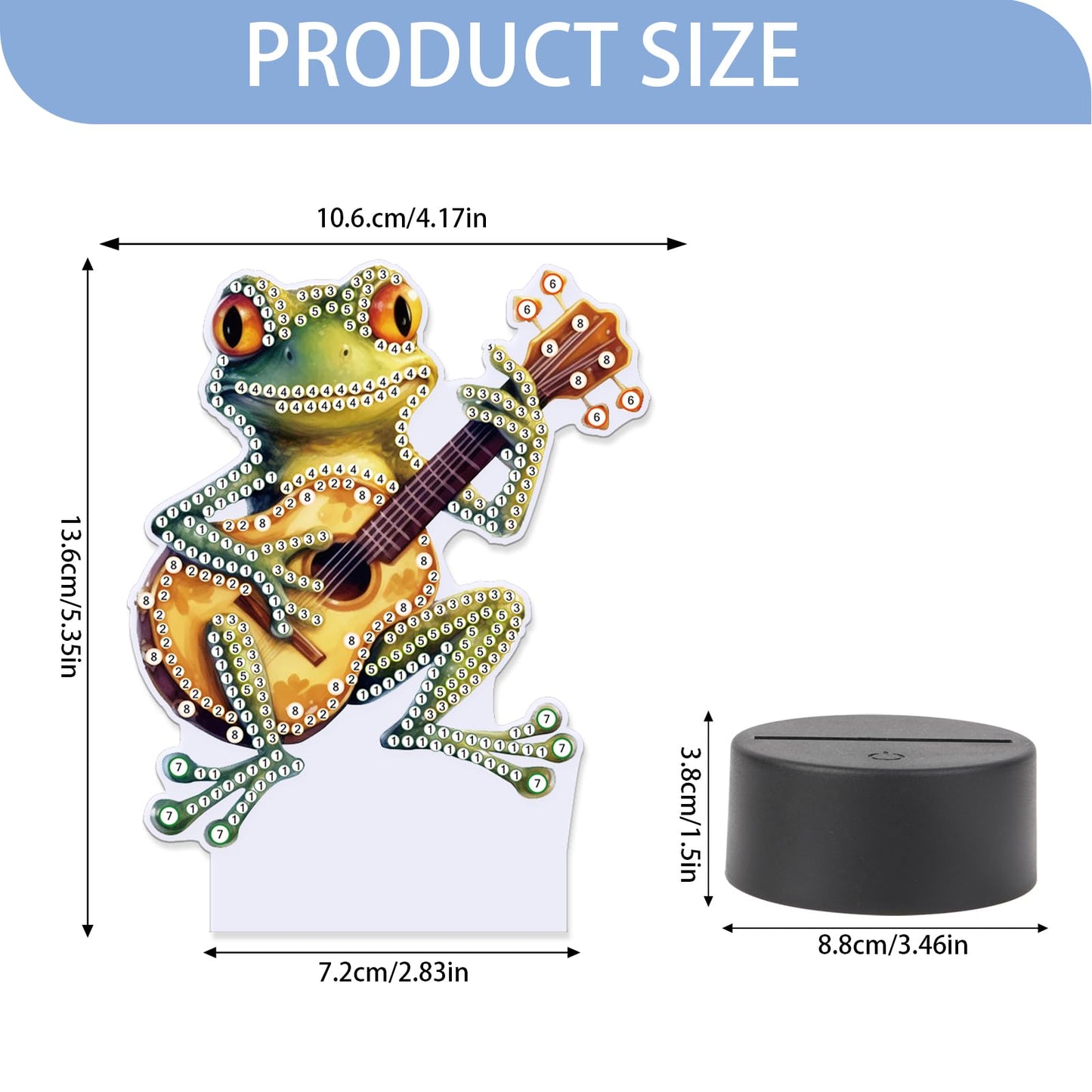 JISHSHAY Diamond Painting Night Light Diamond Art Table Lamps Gem Art LED Lights Gem Painting Desk Lamp Mosaic Kits for Adults DIY Kits for Adults with Special Shaped Crystal Frog