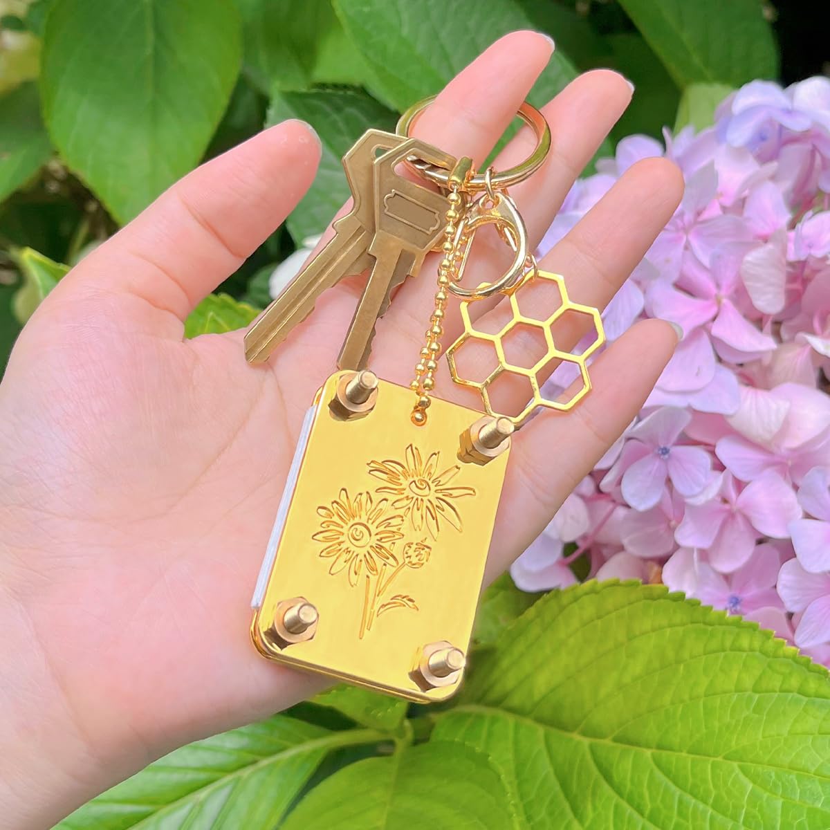 Happinit Micro Flower Press, Miniature Flowers Press Kit, Metal Pocket Flower Pressing, DIY Pressed Flowers Plant Preservation Kit for Arts and Crafts Lovers, Plant Lover Gifts (Gold)