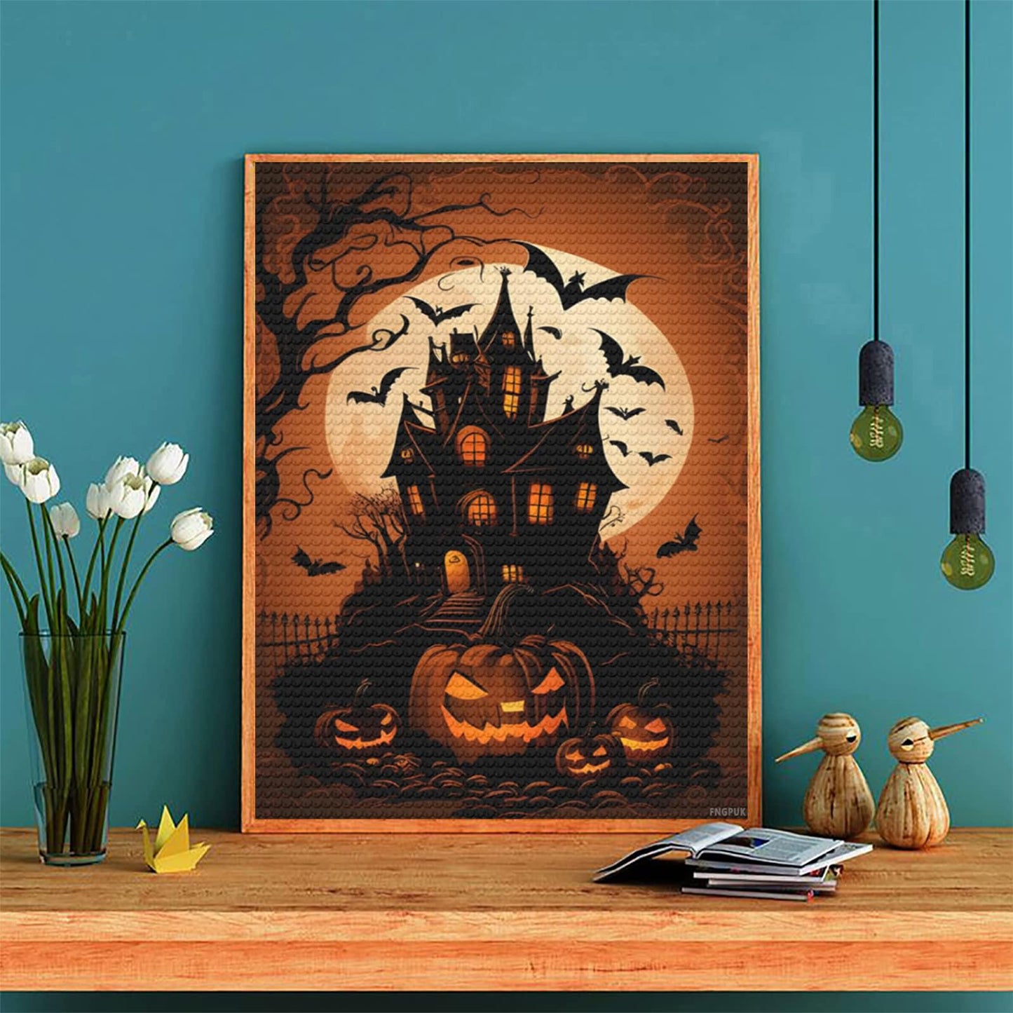 Orange Sky Castle Pumpkin Diamond Painting Kit for Adult, DIY Full Drill Diamond Art for Beginner, 5D Diamond Dots Kits Painting Crafts for Home Decor 12x16 inch
