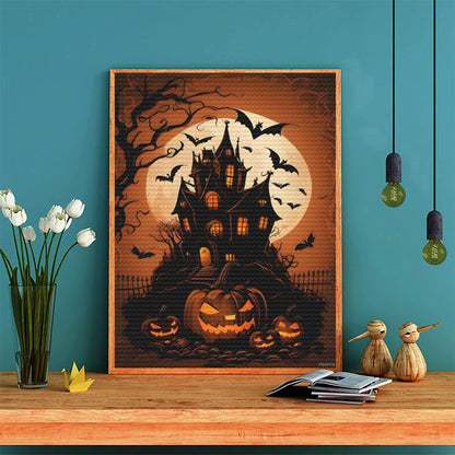 Orange Sky Castle Pumpkin Diamond Painting Kit for Adult, DIY Full Drill Diamond Art for Beginner, 5D Diamond Dots Kits Painting Crafts for Home Decor 12x16 inch