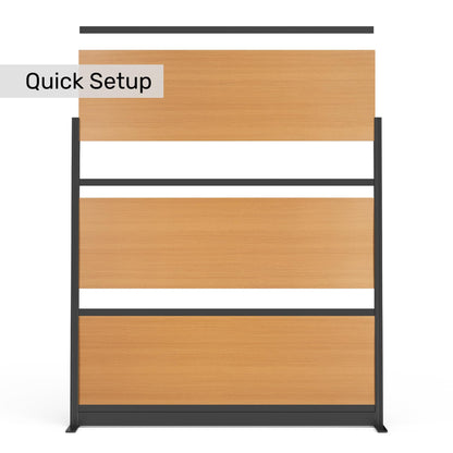 Stand Up Desk Store Beechwood Aesthetic Modular Walls | 70" W x 70" H Modular Room Dividers with Natural-Looking Woodgrain Finish for Offices, Classrooms, and More