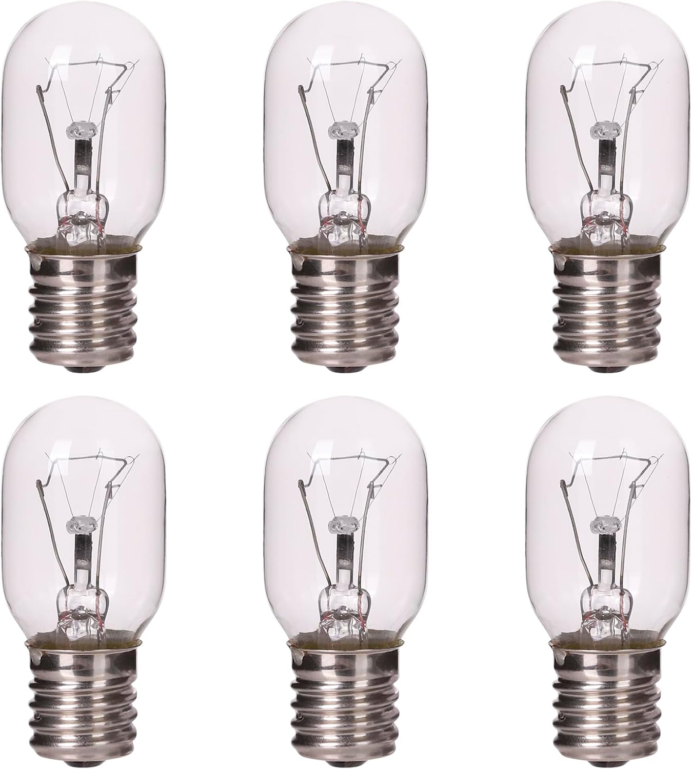 6 Pack Microwave Light Bulb 40 Watt 120V T8 Replacement E17 Standard Base Bulbs for Oven Stove Refrigerator