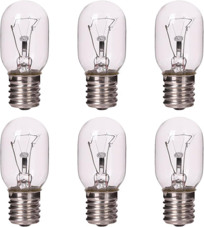 6 Pack Microwave Light Bulb 40 Watt 120V T8 Replacement E17 Standard Base Bulbs for Oven Stove Refrigerator
