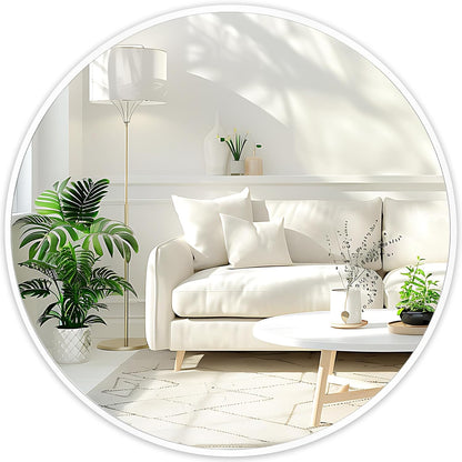 20 inch Fabuday White Round Mirror for Wall - Circle Mirror for Bathroom, Entryway, Living Room, Hallway, Bedroom