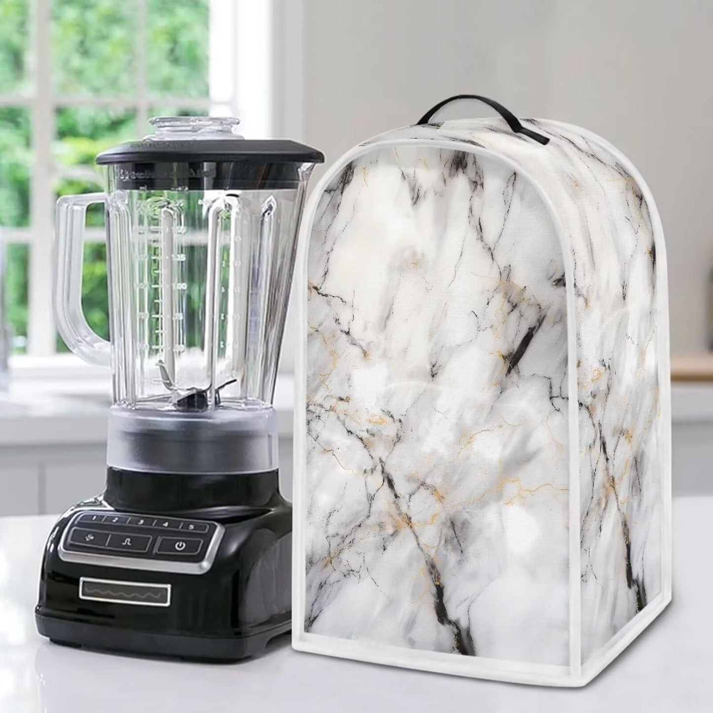 Grey Marble Blender Covers, Household Small Appliance Protector, Kitchen Blender Dust Cover for Women