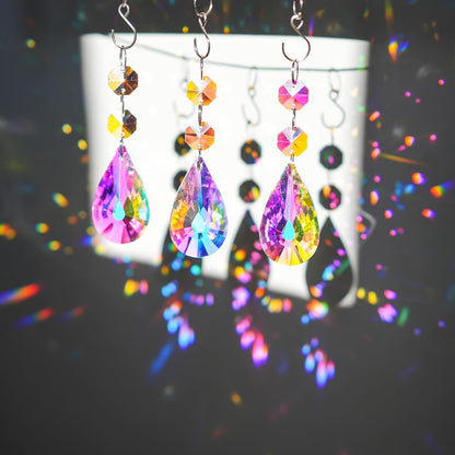 25pcs 50mm kanpura Crystal Prisms Chandelier Suncatcher Beads Replacement Colorful Hanging Crystals for Chandeliers
