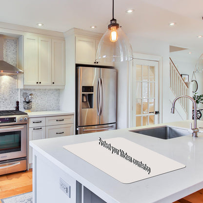 2 Pack Silicone Kitchen Counter Mats | Non-Slip, Waterproof & Heat-Resistant | Large Countertop Protector, Multipurpose for Placemat, Dining Table&Desk Saver Pad,23.6" by 15.7" (White Gray)