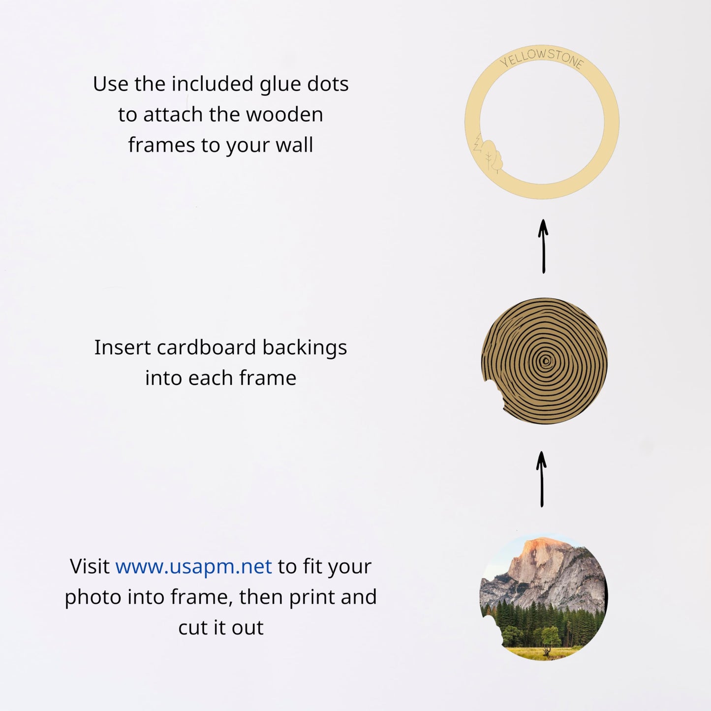 1DEA.me Wooden National Parks Checklist Gift - 63 Photos Bucket List – Includes Secure Photo Maker – Set of 63 Frames 2.5×2.5 in – Easy to Use, Built to Last and Uniquely Yours