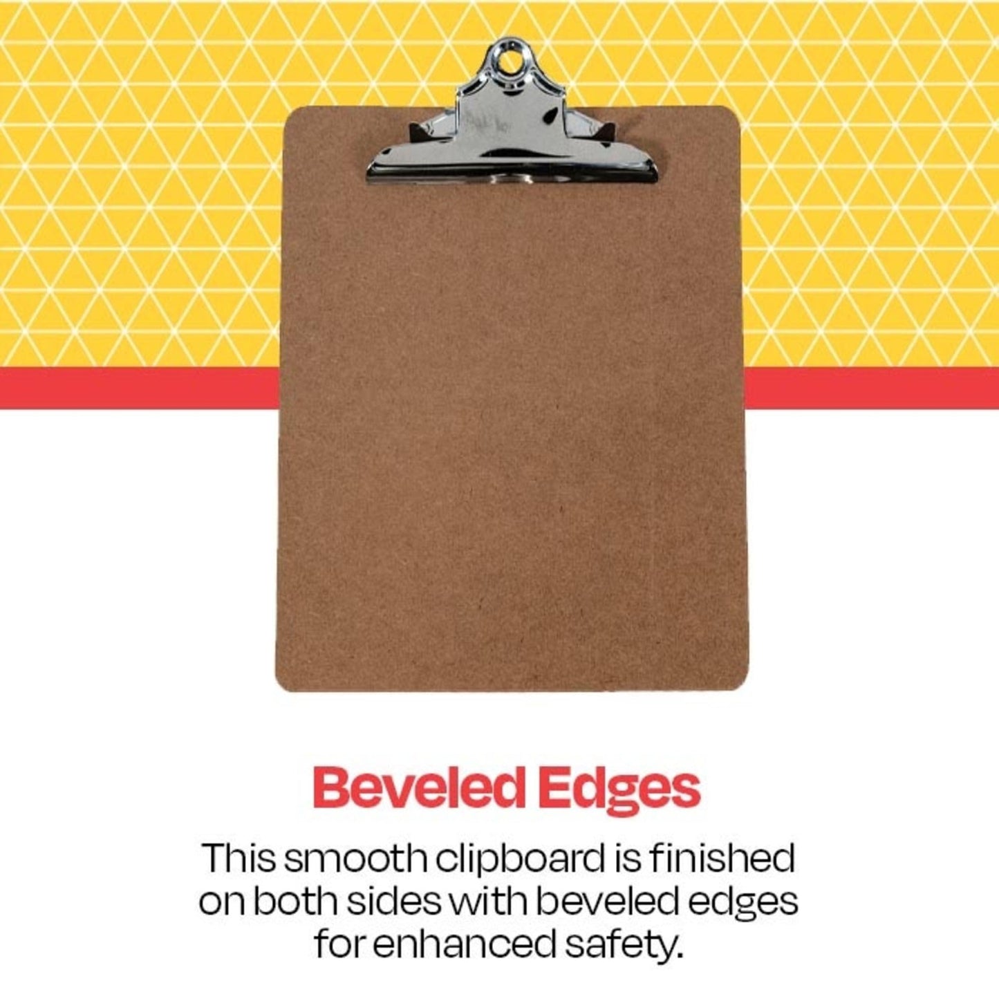 School Smart Hardwood Clipboard - Letter Size Bright Nickel 9 X 12-1/2 in