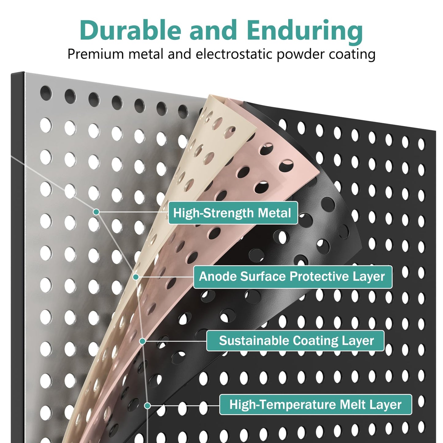 CursorTech Peg Board Display Stand with Extra 32 Hooks 24" X70” Metal Pegboard on Wheels and T-Base Standing Rack Organizer Units for Ornament Retail & Vendors Craft Show Store Display