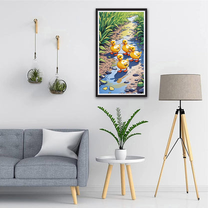 ARTGOTO Large Square Drill Diamond Art Painting Kits for Adults,15.7x27.5inch/40x70cm Duck A DIY Full Square Diamond Dots Large Size,Big Gem Art and Crafts for Home Wall Decor Gifts