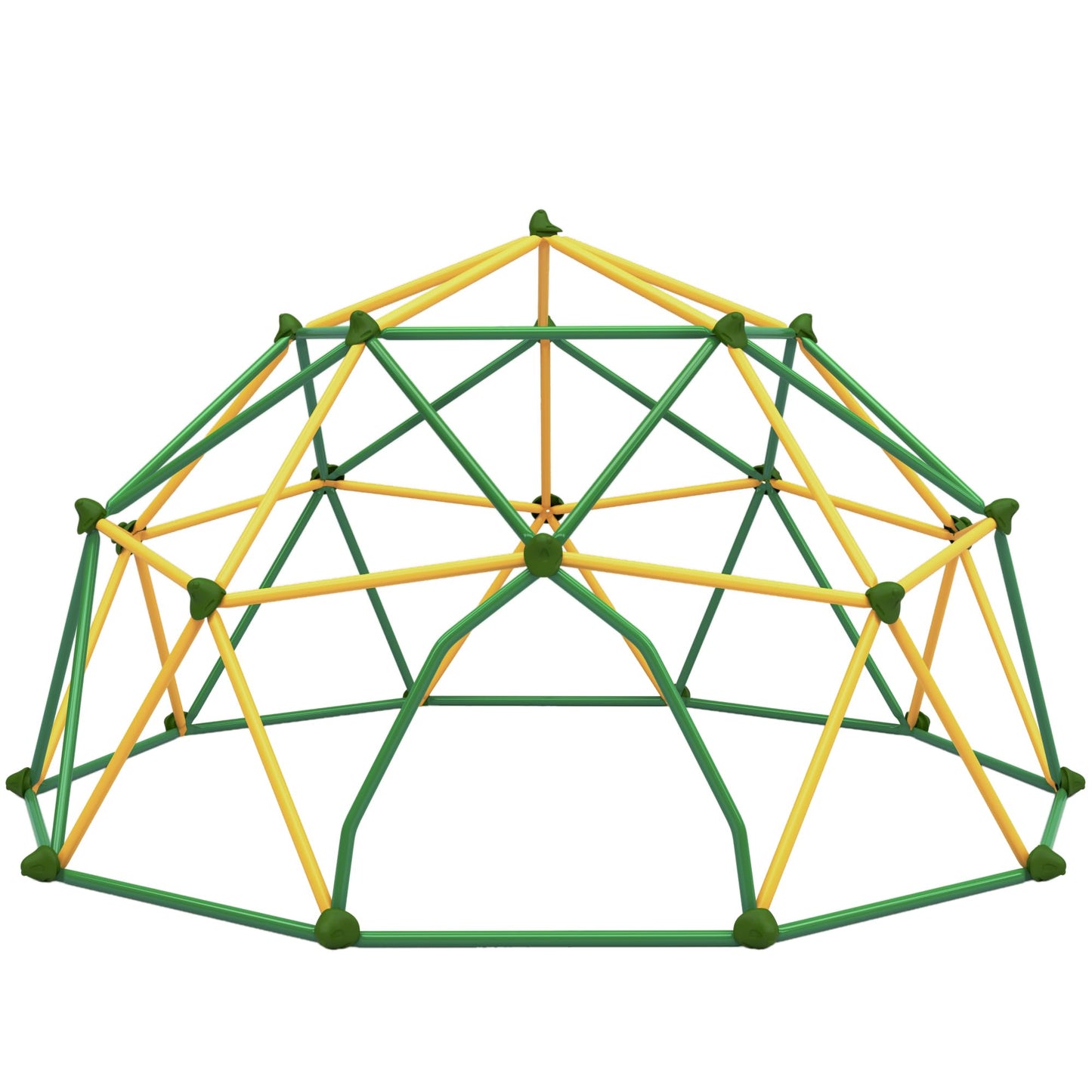 13ft Large Kids Climbing Dome Geometric Jungle Gym Play Structure with 1000 LB Capacity Green & Yellow Outdoor Play Equipment for Backyard Weather-Resistant Steel Frame