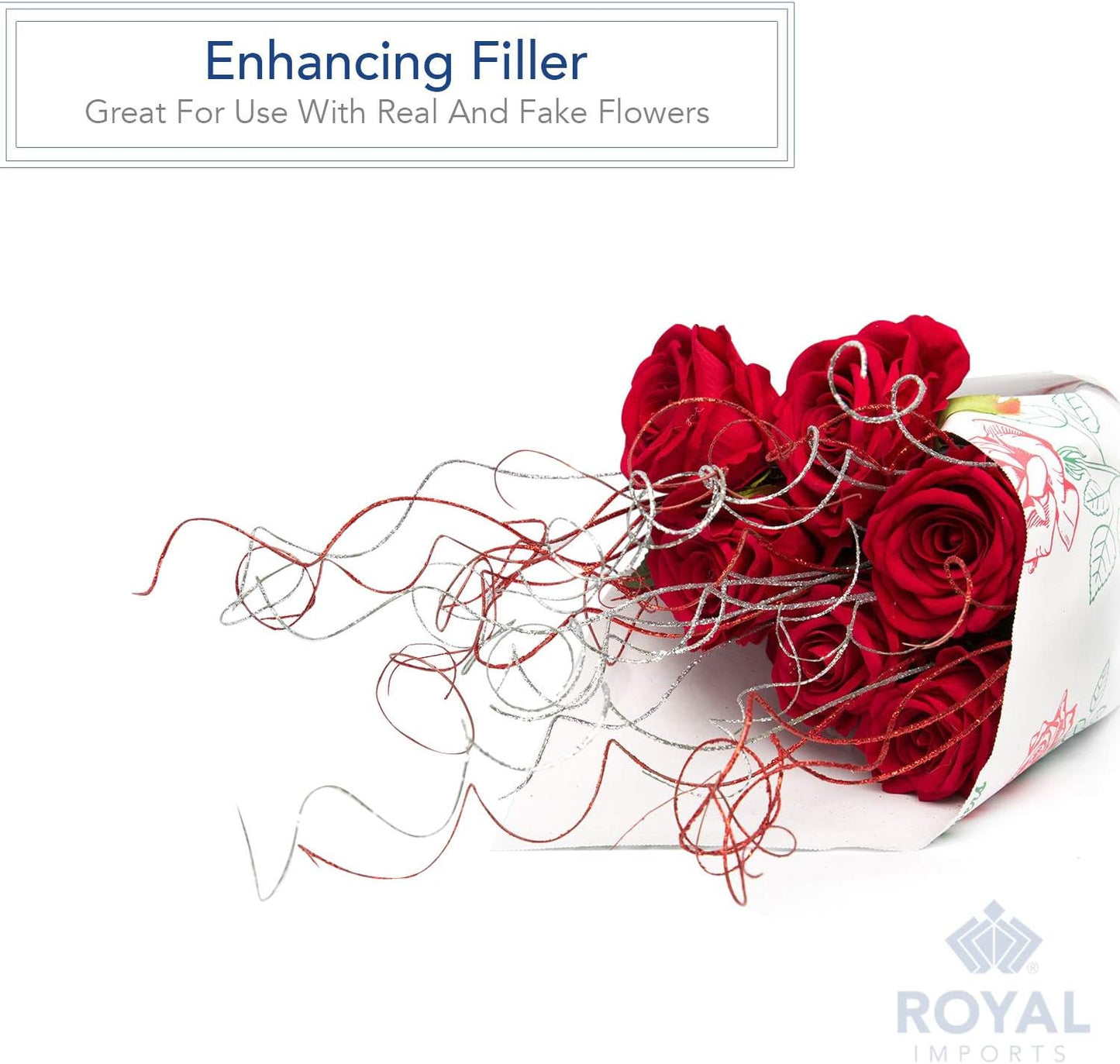 Royal Imports Sparkle Glitter Curly Ting Ting Branches, Vase Filler for Wedding, Holiday & Home Decoration, 26”, 75