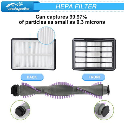 Leadaybetter Brush Roll Filter Replacement for Shark Navigator Lift Away NV350 NV351 NV352 NV356E S2 NV360 NV355 NV356 NV357 NV358 Vacuum Cleaner, with Belt and Wheels