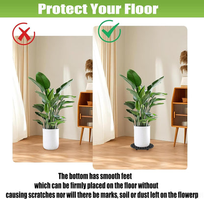6 12 Inch QTLCOHD Pcs Pot Elevators for Plants, Black Plant Level Pot Elevator Plastic Plant Stand for Indoor Outdoor