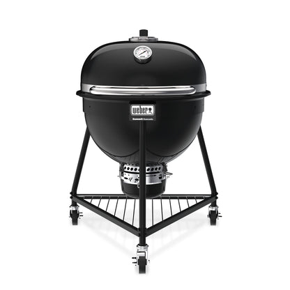 Weber Summit® Kamado E6 Charcoal Grill, Black – Dual‑Walled Insulated Steel Kamado with 24" Cooking Area, Porcelain‑Enameled Kettle & One‑Touch Cleaning System