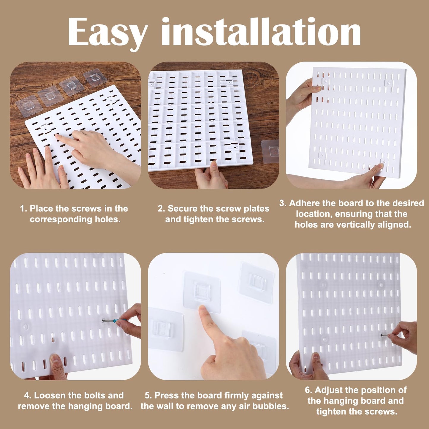 4 Pack White Peg Boards with Hooks & Shelves,22pcs Kits Pegboard Wall Organizer Set–Pegboard Wall Display Rack for Office, Kitchen, Gaming Room Desk Pegboards Storage
