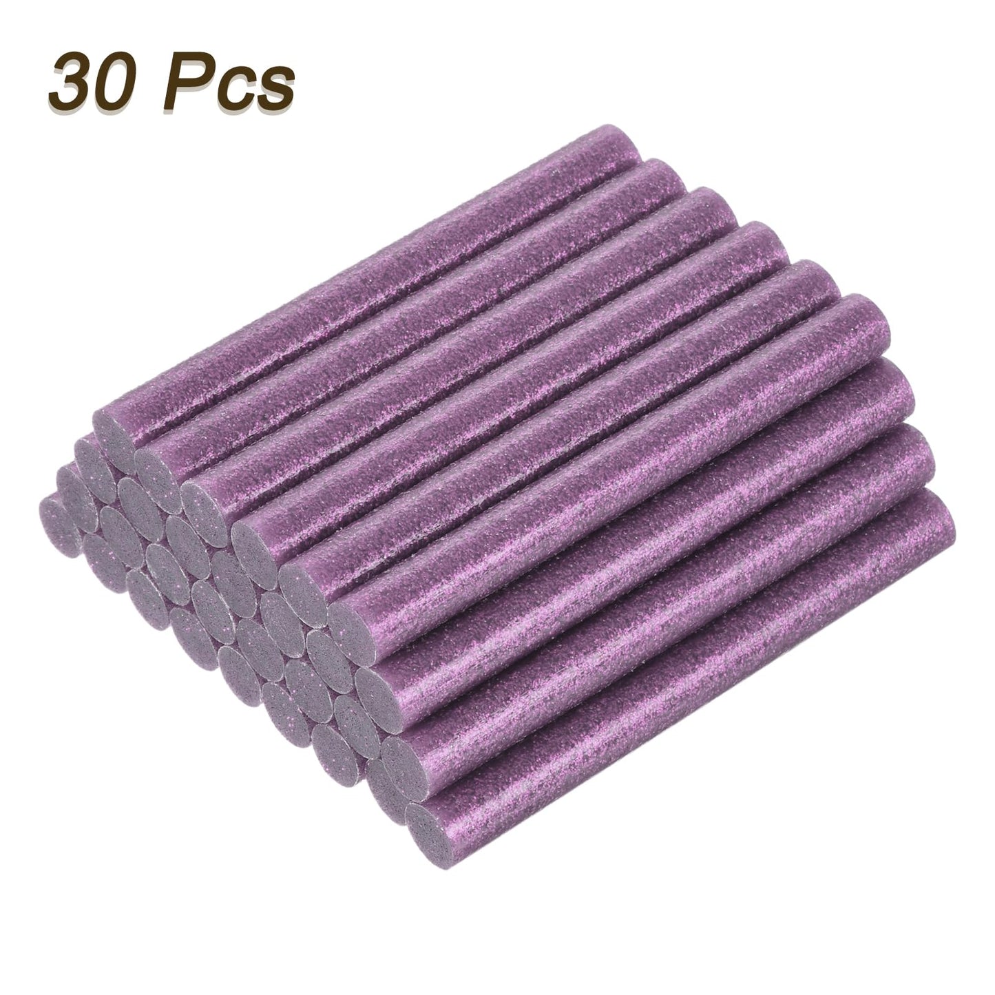 uxcell 30pcs Mini Hot Glue Gun Sticks 4-inch x 0.43-inch High Sticky Large Hot Glue Sticks for Glue Gun, Glitter Purple